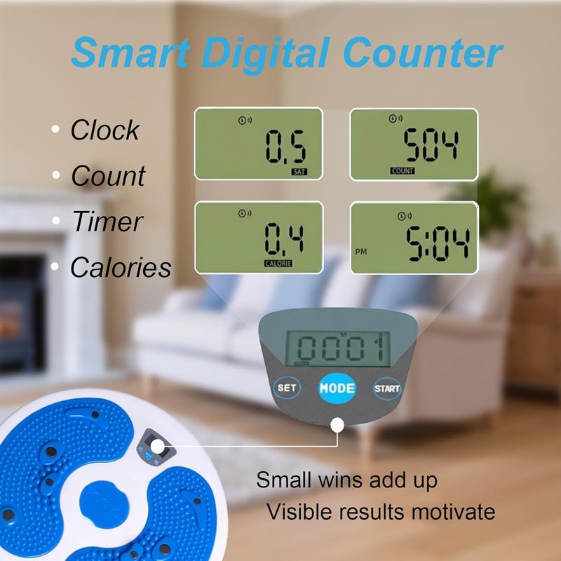 KYTO Waist Twister Disc – Core Trainer Board with Digital Counter, Ab Workout Equipment with 360° Rotation, Non-Slip Foot Massage Design for Home, Office Fitness - Image 3